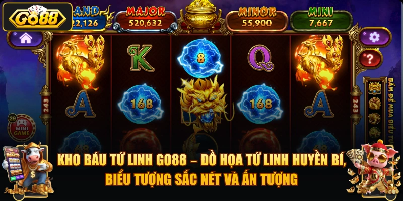 Kho Báu Tứ Linh GO88 – Hướng dẫn chơi và mẹo thắng 2026 Kho Báu Tứ Linh GO88 – đồ họa tứ linh huyền bí, biểu tượng sắc nét và ấn tượng.